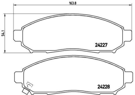 Комплект тормозных колодок, дисковый тормоз - BREMBO P 56 059