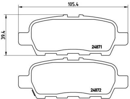 Комплект тормозных колодок, дисковый тормоз - BREMBO P 56 068