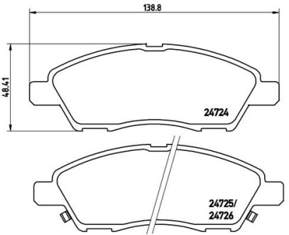 Комплект тормозных колодок, дисковый тормоз - BREMBO P 56 070