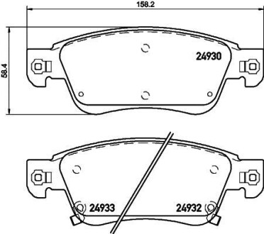 Комплект тормозных колодок, дисковый тормоз - (d1060JK000, D1060JK00B, AY040NS143) BREMBO P 56 080 (фото 1)