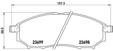 Гальмівні колодки пер. QX50/Q70/Q60/Navara/Qashqai/Murano/Pathfinder - (d10601BN0A, D10601NC0A, 41060AT0J) BREMBO P56094 (фото 1)