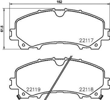 Гальмівні колодки пер. QX50/Q70/Q60/Navara/Qashqai/Murano/Pathfinder - BREMBO P 56 106