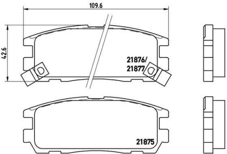 Комплект тормозных колодок, дисковый тормоз - BREMBO P 59 021