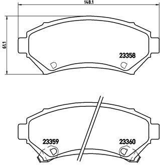 Комплект тормозных колодок, дисковый тормоз - (1605067, 1605947, 18024961) BREMBO P 59 028