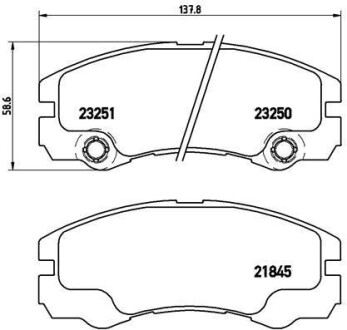 Комплект тормозных колодок, дисковый тормоз - BREMBO P 59 033