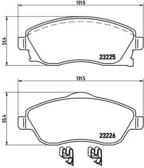 Комплект тормозных колодок, дисковый тормоз - BREMBO P 59 036