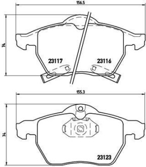 Комплект тормозных колодок, дисковый тормоз - BREMBO P 59 048