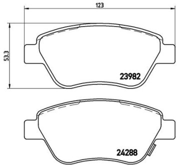 Комплект тормозных колодок, дисковый тормоз - BREMBO P 59 051