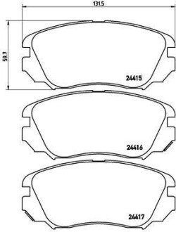 Комплект тормозных колодок, дисковый тормоз - BREMBO P 59 054