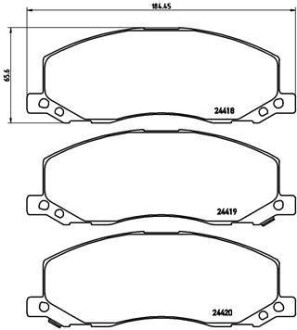 Комплект тормозных колодок, дисковый тормоз - (13237752, 1605202) BREMBO P 59 058 (фото 1)