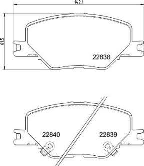 Klocki hamulcowe przod - (95526041, 95526040, 84124408) BREMBO P 59 096