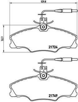 Комплект тормозных колодок, дисковый тормоз - (425131, 425268) BREMBO P 61 056