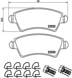 Комплект тормозных колодок, дисковый тормоз - BREMBO P 61 067