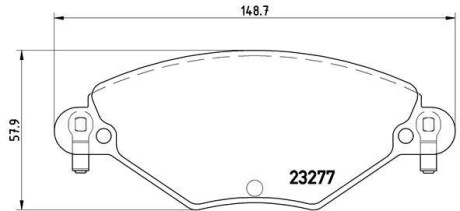 Комплект тормозных колодок, дисковый тормоз - BREMBO P 61 071