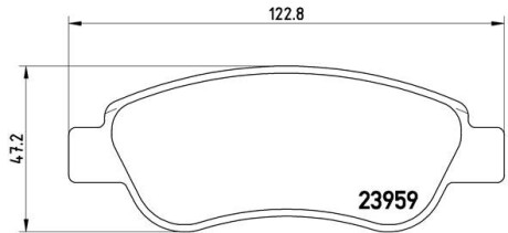 Гальмівні колодки пер. Peugeot 107/Citroen C1 05- (Bosch) - (435326, 425328, 425327) BREMBO P 61 081 (фото 1)