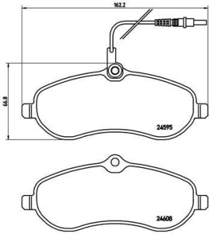 Комплект тормозных колодок, дисковый тормоз - BREMBO P 61 096