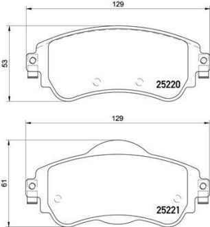 Гальмівні колодки пер. C4/DS4 (10-21) - (4254A9) BREMBO P 61 105