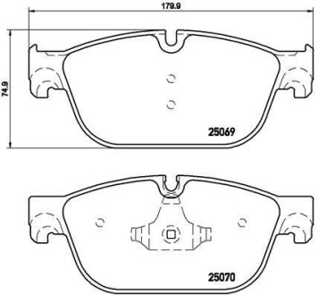 Комплект тормозных колодок, дисковый тормоз - BREMBO P 61 107