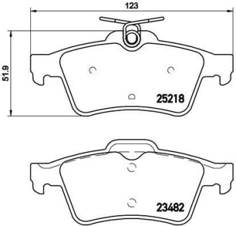 Комплект тормозных колодок, дисковый тормоз - BREMBO P 61 110