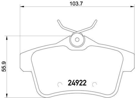 Гальмівні колодки зад. Citroen C4 09-/Peugeot 3008 09- (TRW) - (1608520680, 1608681680, 1611838080) BREMBO P61114 (фото 1)