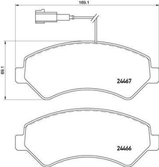 Колодки тормозные дисковые, к-кт. - BREMBO P61 118