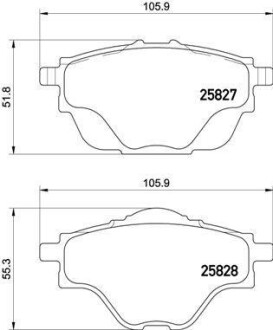 Гальмівні колодки зад. Citroen C4/Peugeot 308 II 13- (Bosch) - BREMBO P 61 124