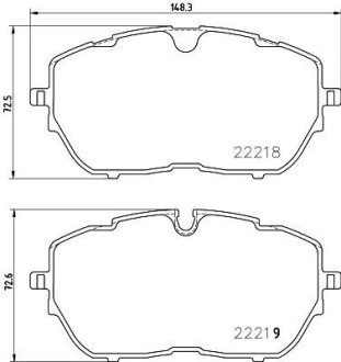 Комплект тормозных колодок - (1612373080) BREMBO P 61 128 (фото 1)