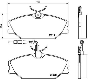 Комплект тормозных колодок, дисковый тормоз - BREMBO P 68 014