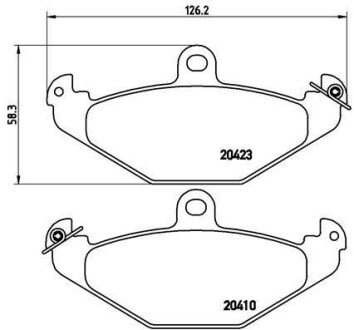 Комплект тормозных колодок, дисковый тормоз - BREMBO P 68 017