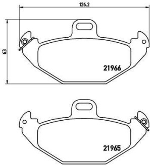 Комплект тормозных колодок, дисковый тормоз - (7701205491) BREMBO P 68 021