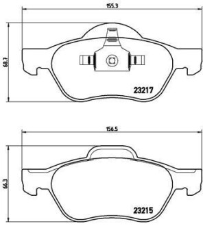 Комплект тормозных колодок, дисковый тормоз - BREMBO P 68 029