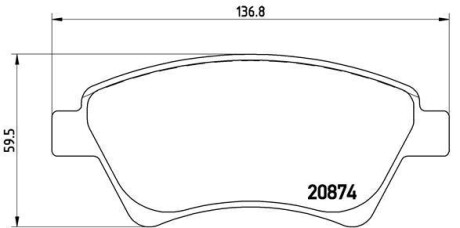 Комплект тормозных колодок, дисковый тормоз - BREMBO P 68 034