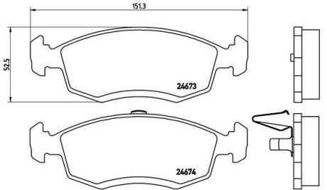 Комплект тормозных колодок, дисковый тормоз - BREMBO P 68 039