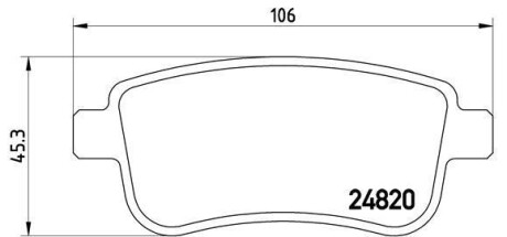 Гальмівні колодки зад. Megane III/Fluence 08- - BREMBO P 68 041