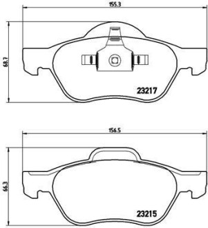 Комплект тормозных колодок, дисковый тормоз - BREMBO P 68 048