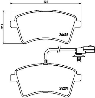 Комплект тормозных колодок, дисковый тормоз - BREMBO P 68 058