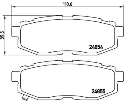 Комплект тормозных колодок, дисковый тормоз - (26696XA010, 26696XA000) BREMBO P 78 018