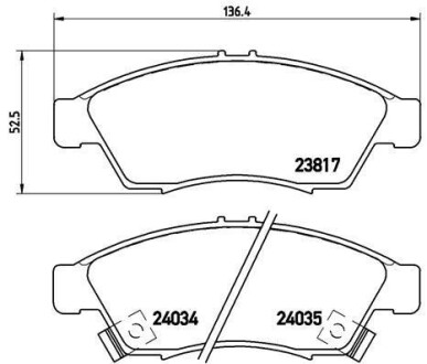 Комплект тормозных колодок, дисковый тормоз - (5581054G30, 5581054G40, 5581054G50) BREMBO P 79 014