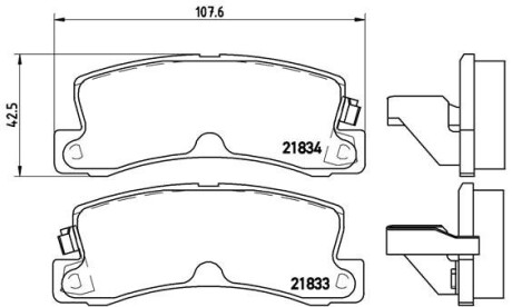 Гальмівні колодки зад. Toyota camry 90-06/corrola (Akebono) - (0446612110, 04466YZZC5, 0446612040) BREMBO P 83 015