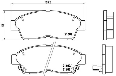 Комплект тормозных колодок, дисковый тормоз - BREMBO P 83 034