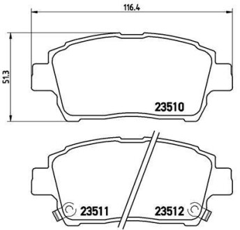 Гальмівні колодки пер. Toyota Yaris/Prius 99-05 (akebono) - BREMBO P 83 051