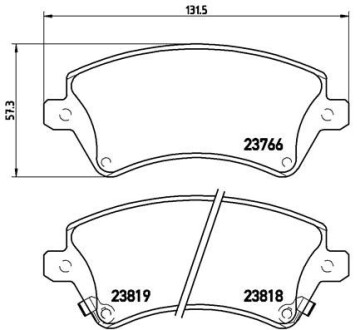 Комплект тормозных колодок, дисковый тормоз - BREMBO P 83 064