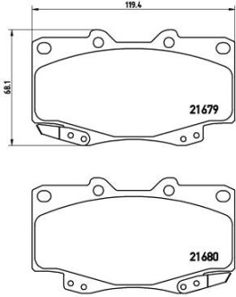 Комплект тормозных колодок, дисковый тормоз - BREMBO P 83 069