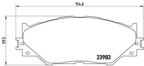 Комплект тормозных колодок, дисковый тормоз - BREMBO P 83 074