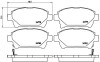 Комплект гальмівних колодок передн, TOYOTA IQ, YARIS, YARIS VERSO ASTON MARTIN CYGNET 1.0-1.4D 08.99-12.15 - ((0446574020)) BREMBO P 83 097 (фото 1)