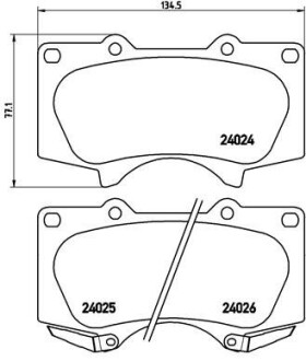 Гальмівні колодки пер. Toyota Land Cruiser/Hilux VII/Lexus GX/ MITSUBISHI PAJERO 01- (sumitomo) - BREMBO P 83 102