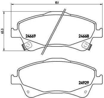 Комплект тормозных колодок, дисковый тормоз - BREMBO P 83 109