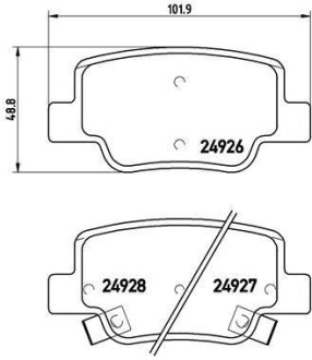 Комплект тормозных колодок, дисковый тормоз - BREMBO P 83 114