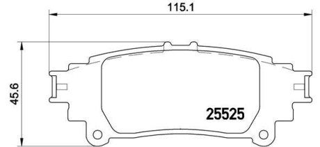 Гальмівні колодки зад. LEXUS IS III 13- - BREMBO P 83 132