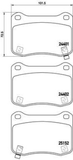 Комплект тормозных колодок, дисковый тормоз - (044660W030, 044660W031) BREMBO P 83 134 (фото 1)